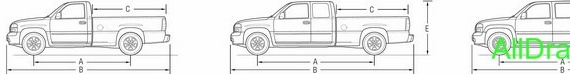 GMC Sierra (2007) (ГМC Сиерра (2007)) - чертежи (рисунки) автомобиля